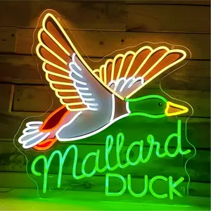 Mallard Duck Neon Light, Mallard Duck Led Light, Duck Led Sign, Duck Neon Sign, Animal Wall Art, Custom Hunter Name Sign, Flying Duck Neon summerwins