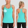 Attraco Ribbed Workout Tank Tops with Built in Bra for Women Tight Racerback Scoop Neck Athletic Top