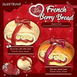 Slow Rising Squishy - French Berry Bread【Sweet Bakery Scent】85g Mellow Lab x Sweetbuns Stress Relief Toy