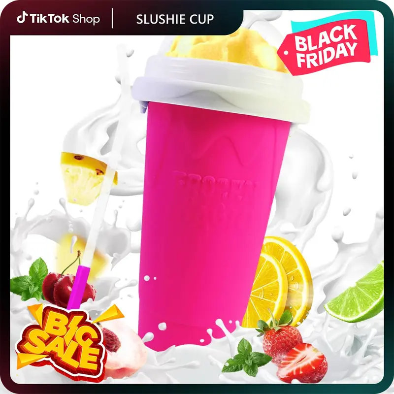 250ML Slushy Cup, Magic Quick Frozen Slushie Maker Cup Cooling Cup Squeeze Cup Slushie Maker, Homemade Milk Shake Ice Cream Maker Turn any Drinks into Slushie