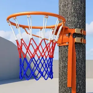Iron Outdoor Basketball Goal with Strap Installation (No Drilling Required)
