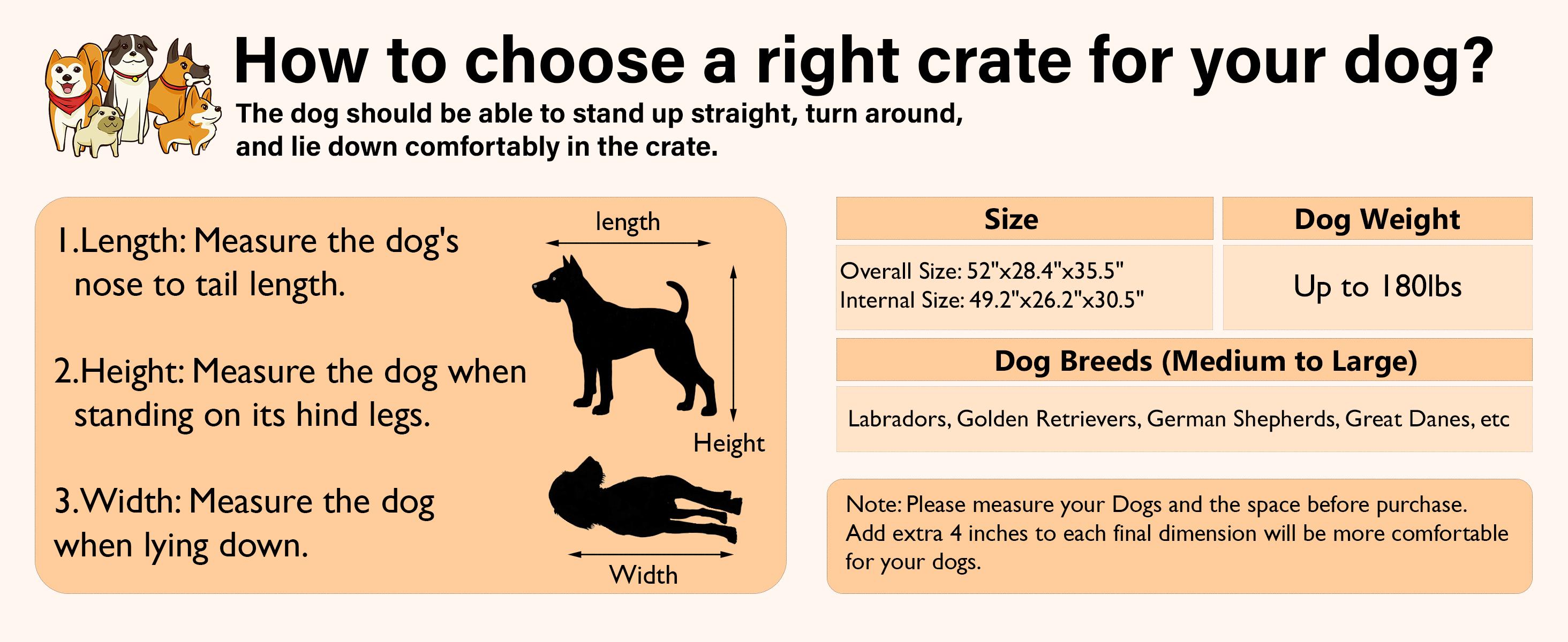 【SpringGlowUp】COZPAW Large Dog Crate Furniture, 48/52/71/78/86Inch Wooden Dog Kennel for XLarge Dogs, Heavy Duty Dogs Furniture Indoor Wire Dog Cage with Caster Wheels, Decorative Pet House End Table, Brown