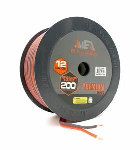 Elite Audio EA-PRM12G-SPWR 12 Gauge CCA Speaker Wire – 200ft Roll | Premium Car Audio Cable for Amplifiers & Sound Systems