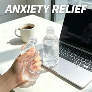 [Ready Ship] Cute Transparent Maltose Mineral Water Bottle Soft Squishy Toy I Slow Rising Shapeable TPR Squeeze Stress Relief Fidget For Anxiety, ADHD & Hand Therapy I Fun Sensory ASMR Desk Toy For Kids Adults Office Home | Viral Trending Clear Fidgets