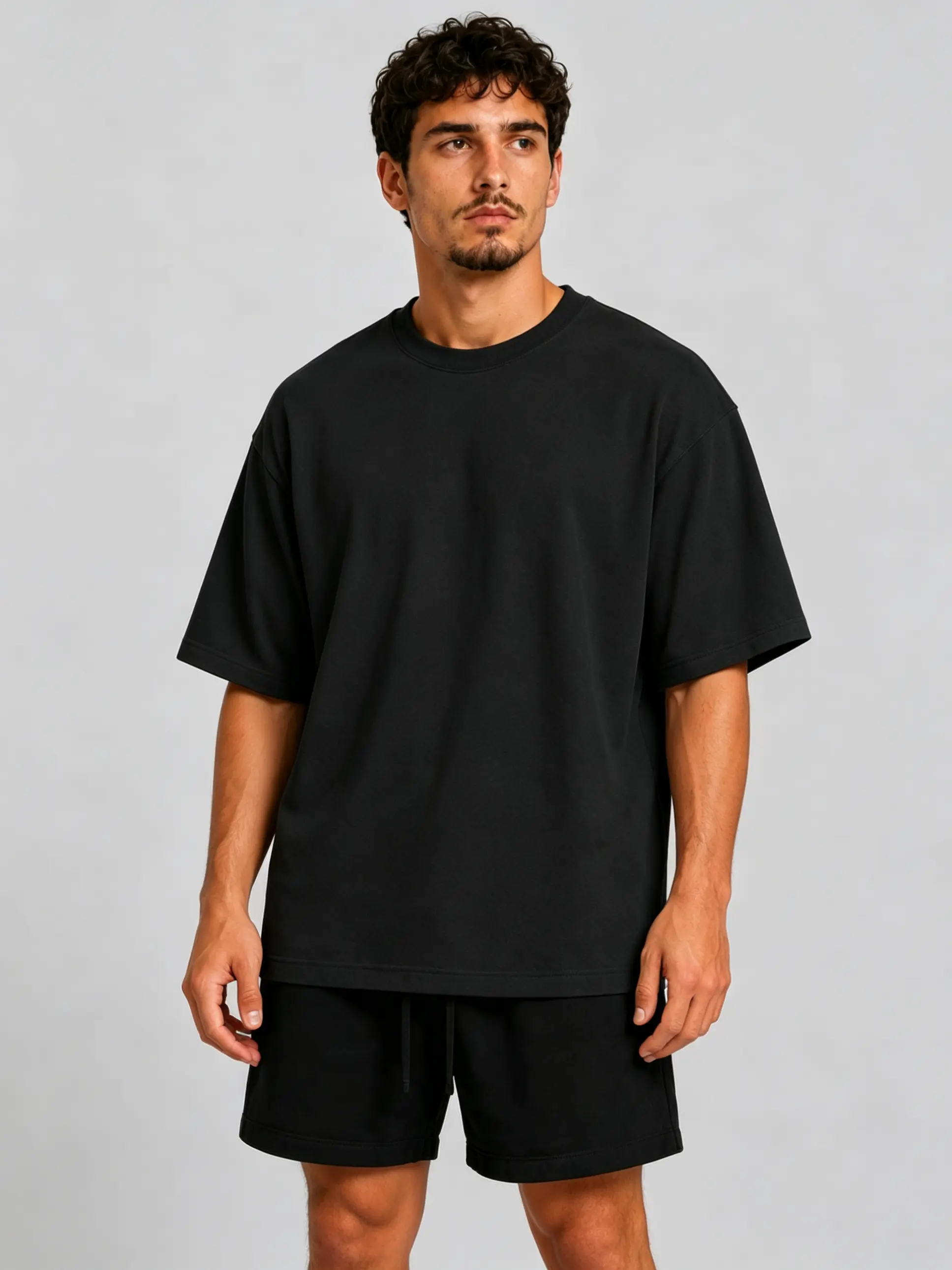 Oversized Drop Shoulder Tee, Soft Cotton Loose Fit Basic Short Sleeve T-Shirt Unisex Streetwear Casual Daily Top