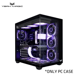 YEAH MAGIC Sword V Gaming PC Case,Seamless Tempered Glass Front & Side Panels, 360mm Radiator Support, Mid-Tower ATX PC Case