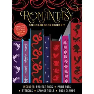Romantasy Stenciled Book Edges Kit: Create Epic Editions of Your Most Magical Books - Includes: Project Book, Paint Pots, Stencils, Sponge Tools, Book -- Editors of Chartwell Books, General Merchandise