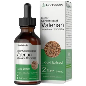 Horbäach Valerian Root Extract Drops Alcohol Free | 2 fl oz | Super Concentrated Liquid | Vegetarian, Non-GMO & Gluten Free