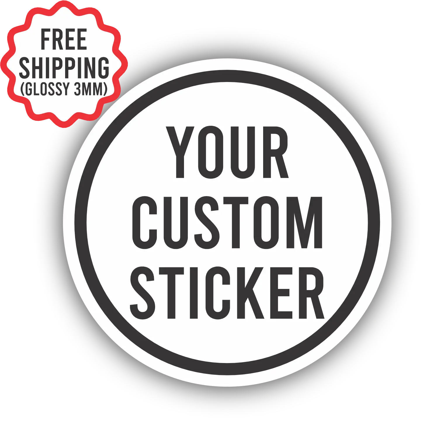 Custom Circle Gloss Stickers 3mm Thick | Premium Waterproof, UV, & Weather Resistant.