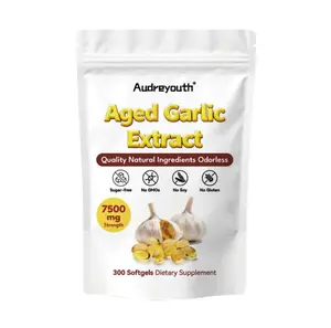 Audreyouth Odorless Garlic, 2 Years Aged Garlic Extract, Natural Herbal Supplements, Healthcare Dietary Fitness, 300 softgels
