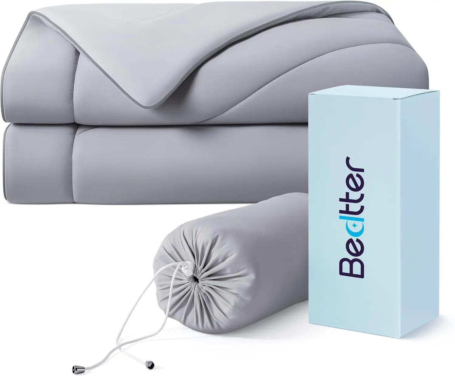 Cooling Summer Comforter! Machine-Washable Cooling Air-Conditioning Quilt, 2026Portable Storage Ice Silk Summer Duvet (Gray)
