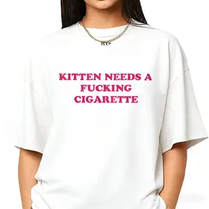 Kitten Needs A Cig Shirt - Unisex Cotton Tee, Funny Shirt, Cat t Shirt