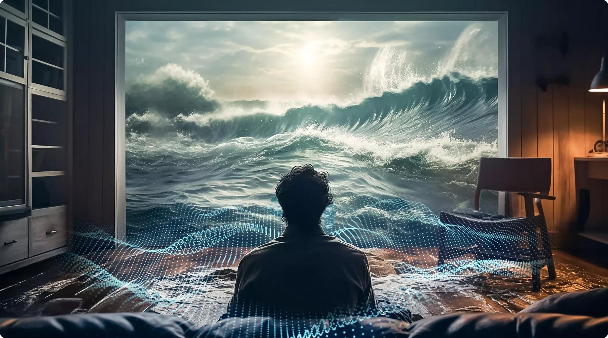 ULTIMEA 5.1ch Virtual Surround Soundbar with Subwoofer, 320W Home Theater Surround System with Adjustable Speakers & Subwoofer, TV Speaker Soundbar, Sound Bar for Smart TV, Bluetooth 5.3, App Control, Easy Setup, Poseidon D50 Audio