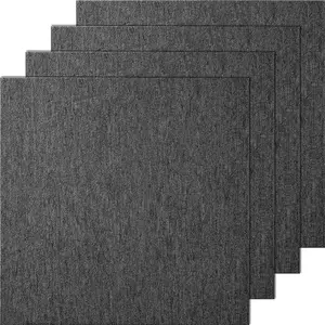 【FathersDayGift】VEVOR Carpet Tiles Reusable,  , 20"x 20" Carpet Squares With Padding Attached, Soft Padded Carpet Tiles, Easy Install DIY for Bedroom Living Room Indoor Outdoor (20 Tiles, Dark Gray)