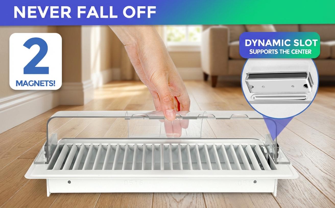 2 Pack Adjustable Air & Heat Deflector for Vents, Sidewalls, Ceiling Registers (8.5" to 15")