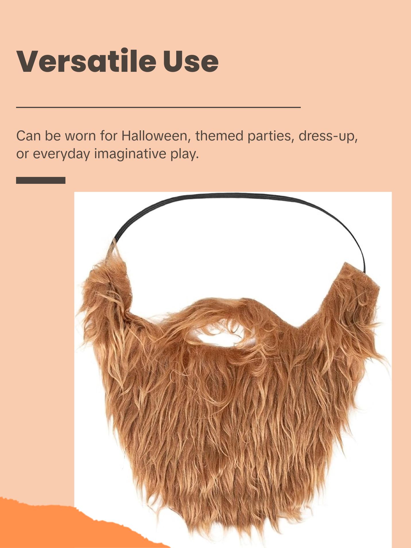 Costume Beard and Mustache Set - Full Fake Beard with Elastic Band – One Size Fits Most Adults & Kids – Perfect for Halloween, Theme Party ,Pretend Play Fun & Role Play Costume Beard and Mustache Set - Full Fake Beard with Elastic Band – One Size Fits Most Adults & Kids – Perfect for Halloween, Theme Party ,Pretend Play Fun & Role Play