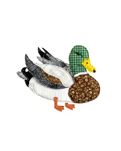 Faux Patchwork Country Duck Ready To Press Heat Transfer 11”