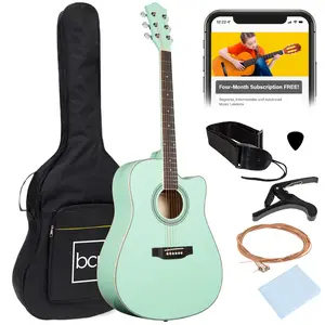 Best Choice Products 41in Full Size Beginner Acoustic Guitar Set with Case, Strap, Capo, Strings Best Choice Products 41in Full Size Beginner Acoustic Guitar Set with Case, Strap, Capo, Strings