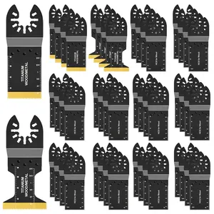10pcs Titanium Oscillating Saw Blades, Replaceable Blades, Multitool Blades For Cutting Hard Material, Metal Nails Wood And Plastic, Oscillating Tool Blades Kits Fit All Models
