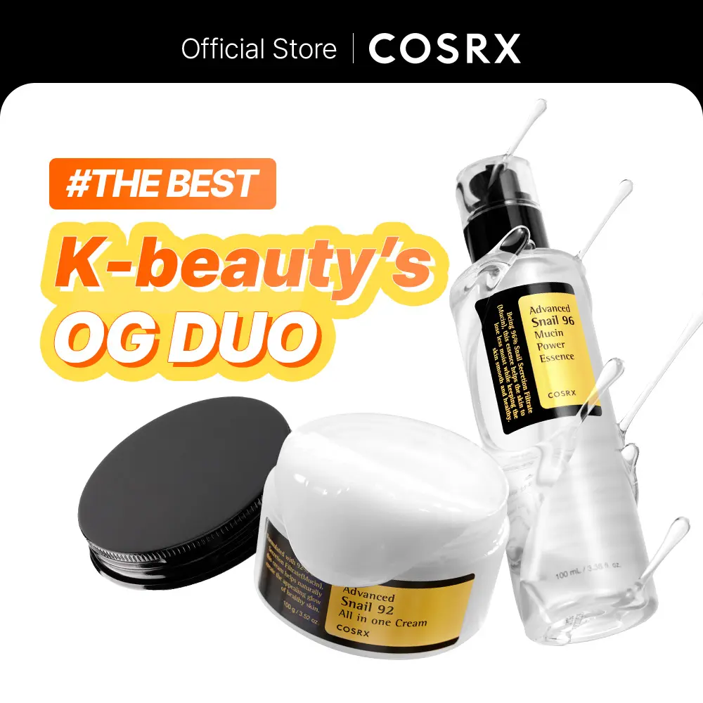 [COSRX Official] Snail Mucin Essence & Cream Duo - Lightweight Adult Skincare Set, Cruelty-Free Moisturizer, Soothing, Repairing, Barrier Support, Hydrating, Radiance-Boosting, Plump Skin, Dry Skin Beauty Multi-Pack
