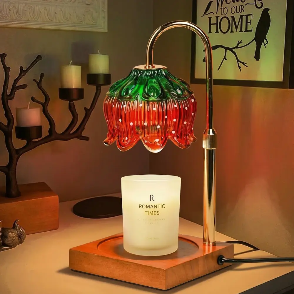 Strawberry Candle Warmer Lamp with Timer Dimmer, Adjustable Height Gifts for Women Mom Birthday Christmas House Warming Gifts New Home Bedroom Decor, Cute Candle Warmer Light for Jar Candles