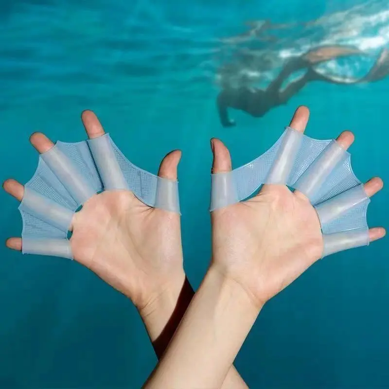Silicone Swimming Paddles, 1 Pair Swimming Hand Paddles, Swimming Training Equipment for Adults & Teens, Swimming Accessories