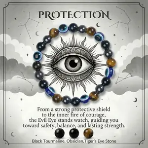 Evil Eye Protection Crystal Bracelet - Perfect for Men, Women, Couples, and Friends | Ideal for Daily Wear