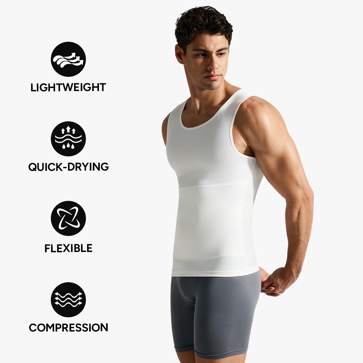 Nebility Men&rsquo;s Silky Soft Compression Shapewear Tank, Slimming Body Shaper Vest with Waist & Chest Support, Stretchy, Odor-Resistant, Breathable Muscle Tank for Daily Comfort, Menswear, Tanktop SpringStatements