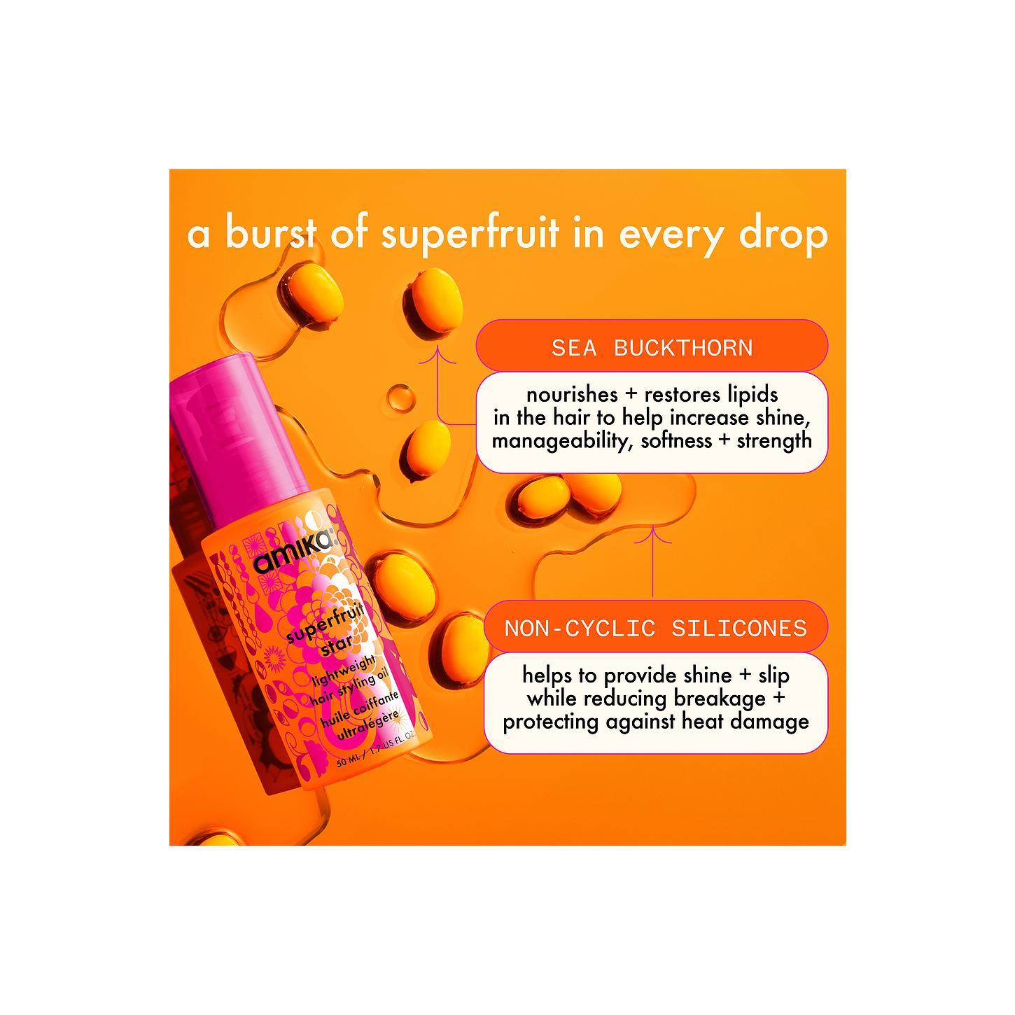 amika Superfruit Star Light Weight Hair Styling Oil