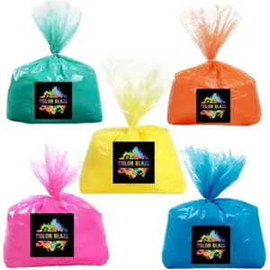 Color Blaze Holi Colored Powder - 5 lbs of Each Color - Pink, Orange, Yellow, Teal, Blue - For Toss, Rangoli, Fun Run, War, Party & Festival - Pack of 5 Bags - 25 Pounds in Bulk