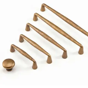 6Pcs Vintage Retro Antique Brass Zinc Alloy Cabinet Handles Affordable Luxury Pull Hardware for Bedroom Kitchen Easy Install No Warranty Enhance Style Home Decor