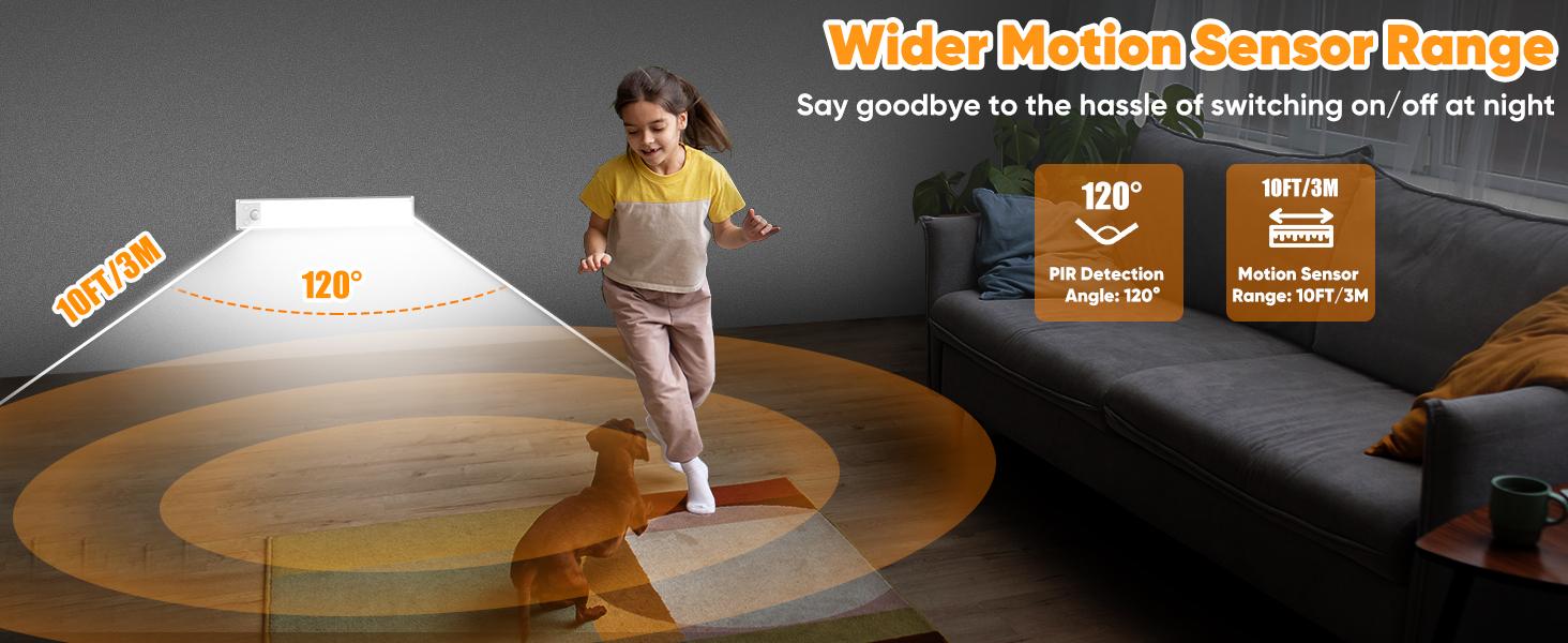 ‌"16" Under Cabinet Lighting - 1/2/4 Pack USB Rechargeable LED Closet Lights with Motion Sensor & Dimming, Stick-On Lights for Bedroom, Kitchen, Stair (16-Inch)