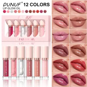 DUNUF Mirror Water-Glow Lip Balm Set, Fine Sparkle Metallic Lips, Moisturizing and Hydrating Lip Cream, Long-lasting Color with No Stickiness, More Beautiful When Applied Layer by Layer.