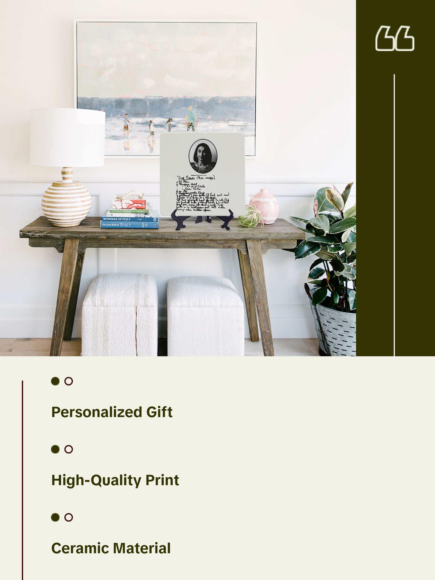 Custom Handwriting Recipe Platter, Handwritten Recipe Gift, Keepsake Family Recipe, Custom square plate, Grandma Gift, Mother's Day, Memorial gift Ceramic