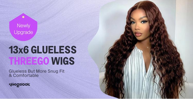 [13x6 GLUELESS WIG] Megalook Bohemian Curls Chocolate Brown #4 Colored 13x6 Lace Front Human Hair Wigs Skin Melt HD Lace Front Wigs Pull Go Drawstring Band For Any Head #TikTokShopBlackFriday