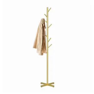 Heavy-Duty 8-Hook Tree Coat Rack with Decorative Natural Marble Base - Free Standing and Stable, Ideal for Hallways and Entryways to Hang Bags, Clothes, and Hats