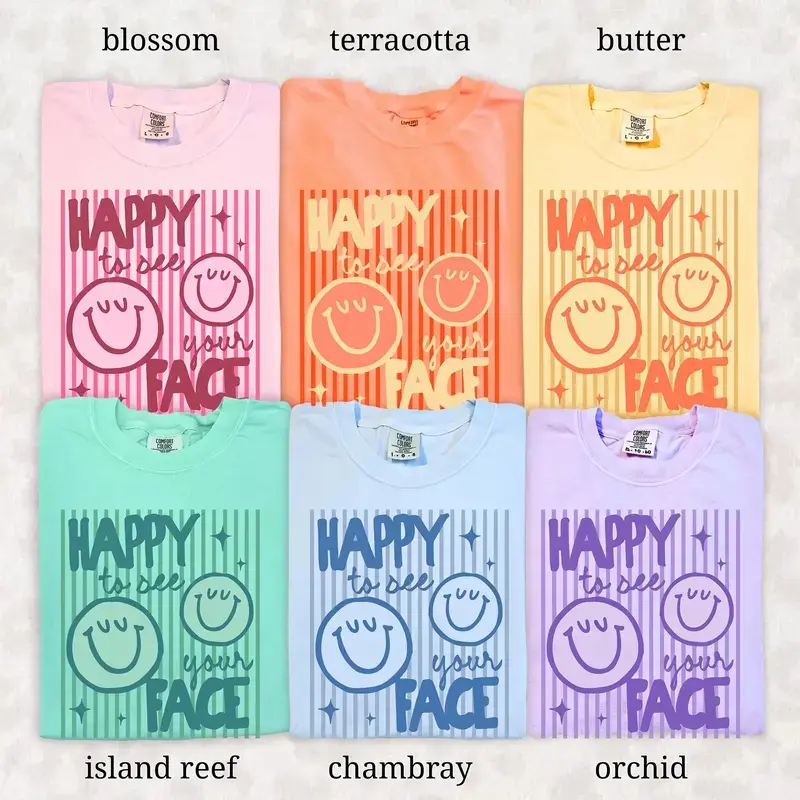 Comfort Colors Groovy Smiley Face Classroom Top – Cute Kindergarten Preschool Instructor Gift Shirt For Summer Casual Unisex Apparel