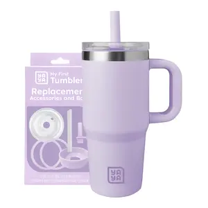 YAYA My First Travel Tumbler for Toddlers, Replacement Kit Accessory Bundle with Reusable Straw, Spill-Safe Lid, Lid Seal, Straw Mouthpiece, and Boot, 12oz