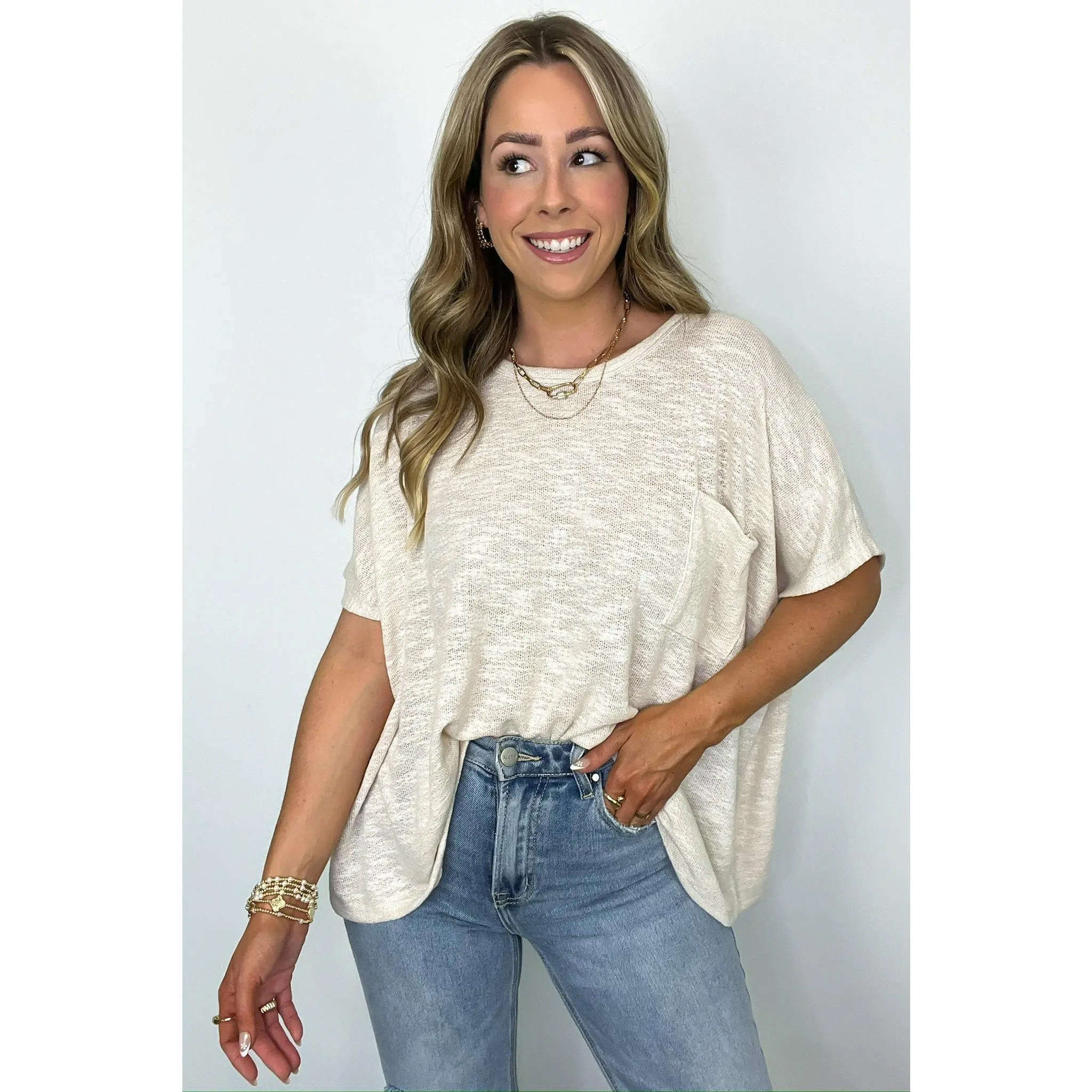 Zen Zone Oversized Lightweight Knit Pocket Top - BACK IN STOCK Fit Knitwear