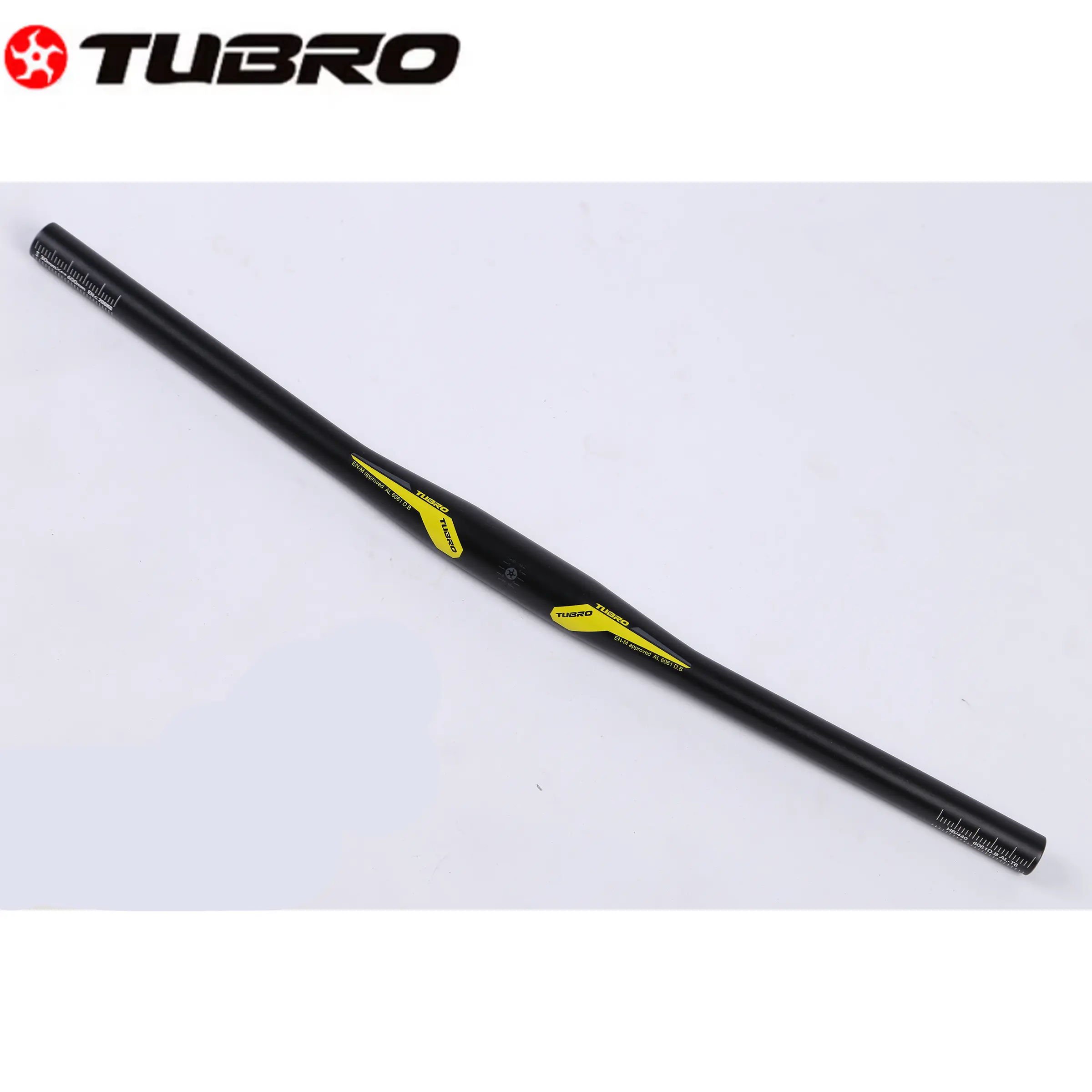 Durable Upgraded TUBRO HB440 Mountain Bike Straight Handlebar - 31.8mm x 600mm, 280g Lightweight Flat Handlebars Components & Parts, Black/Yellow, Black/White Options