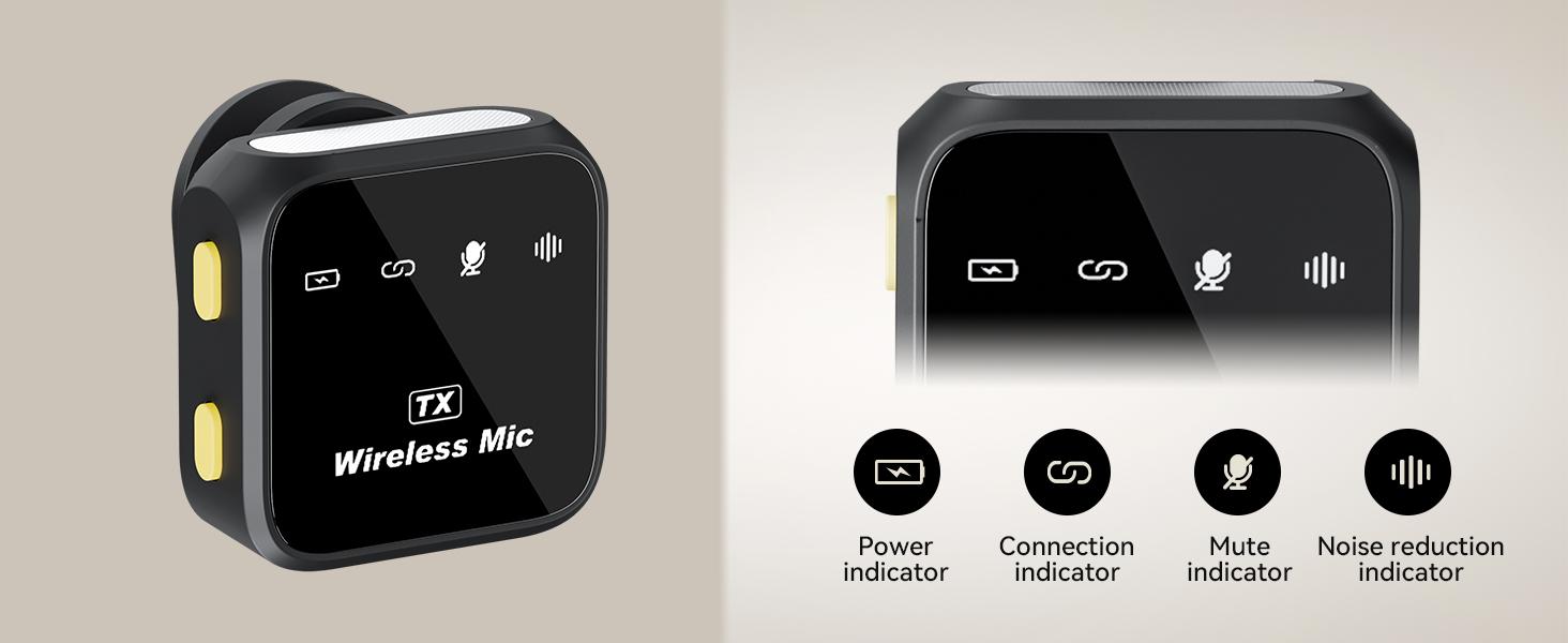 KUKIHO Wireless Lavalier Microphone for iPhone iPad Android With Charging Case Audio Smartphone