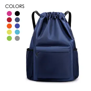 Waterproof Drawstring Bag, Unisex Large Sports Backpack, Oxford Fabric Gym Bag, Ideal for School Travel Swimming Hiking, Free Gift