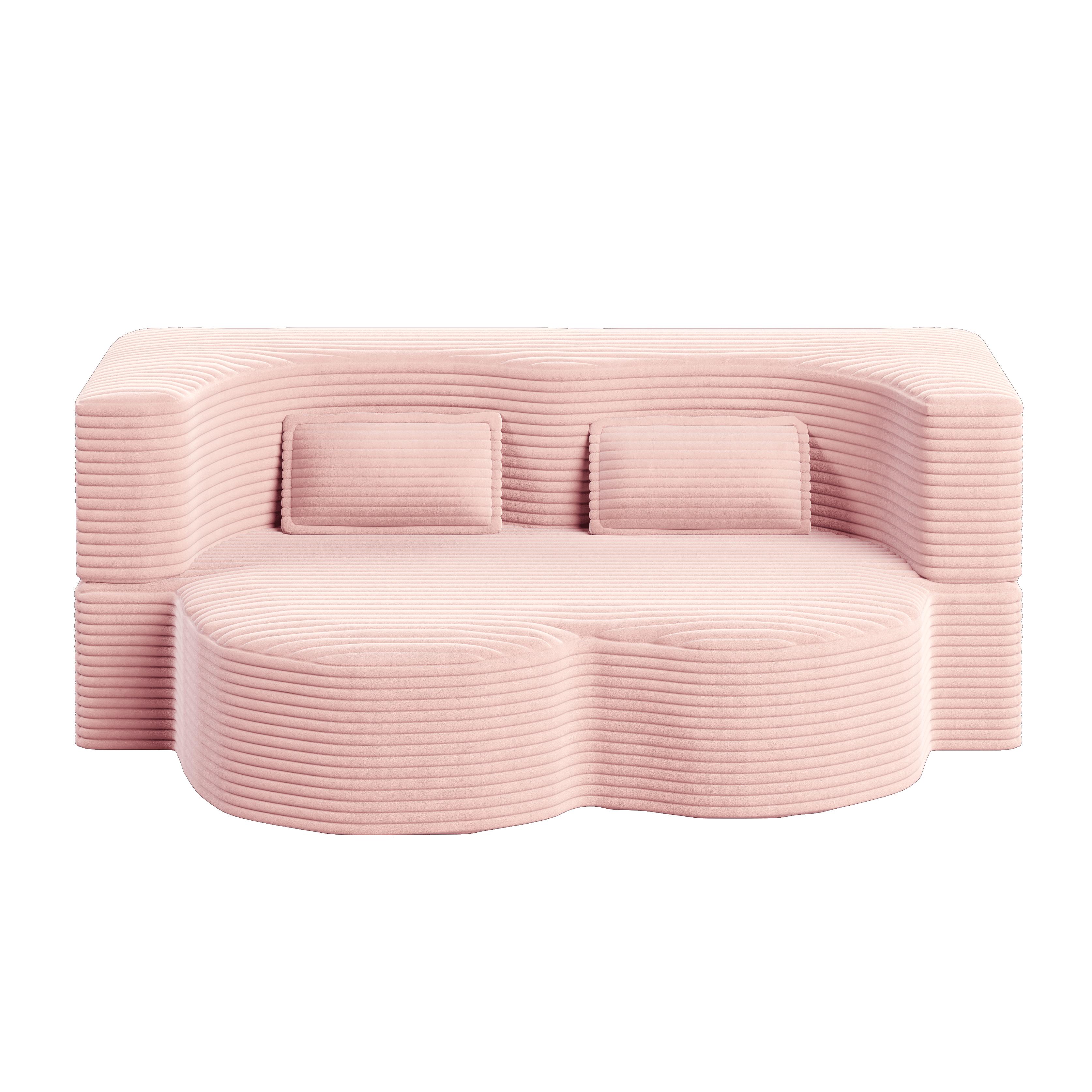 Eyisean 78in Corduroy Upholstered Padded Seat Sleeper Sofa Bed - Modern 2-in-1 Full-Size Foldable Durable Polyurethane Foam Mattress with 2 Pillows, Boneless Couch for Living Room/Dorms, 78"l x 54"w x 30"h, No Assembly Required for Everyday Relaxation Eyisean 78in Corduroy Upholstered Padded Seat Sleeper Sofa Bed - Modern 2-in-1 Full-Size Foldable Durable Polyurethane Foam Mattress with 2 Pillows, Boneless Couch for Living Room/Dorms, 78"l x 54"w x 30"h, No Assembly Required for Everyday Relaxation