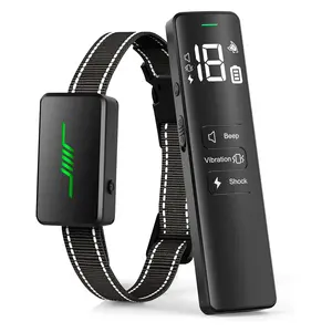 Dog Shock Collar With Remote Control - Rechargeable Shock Collar For Dogs, Dog Training Collar With 3 Modes Beep Vibration Shock For All Dogs Sizes (20-120lbs)