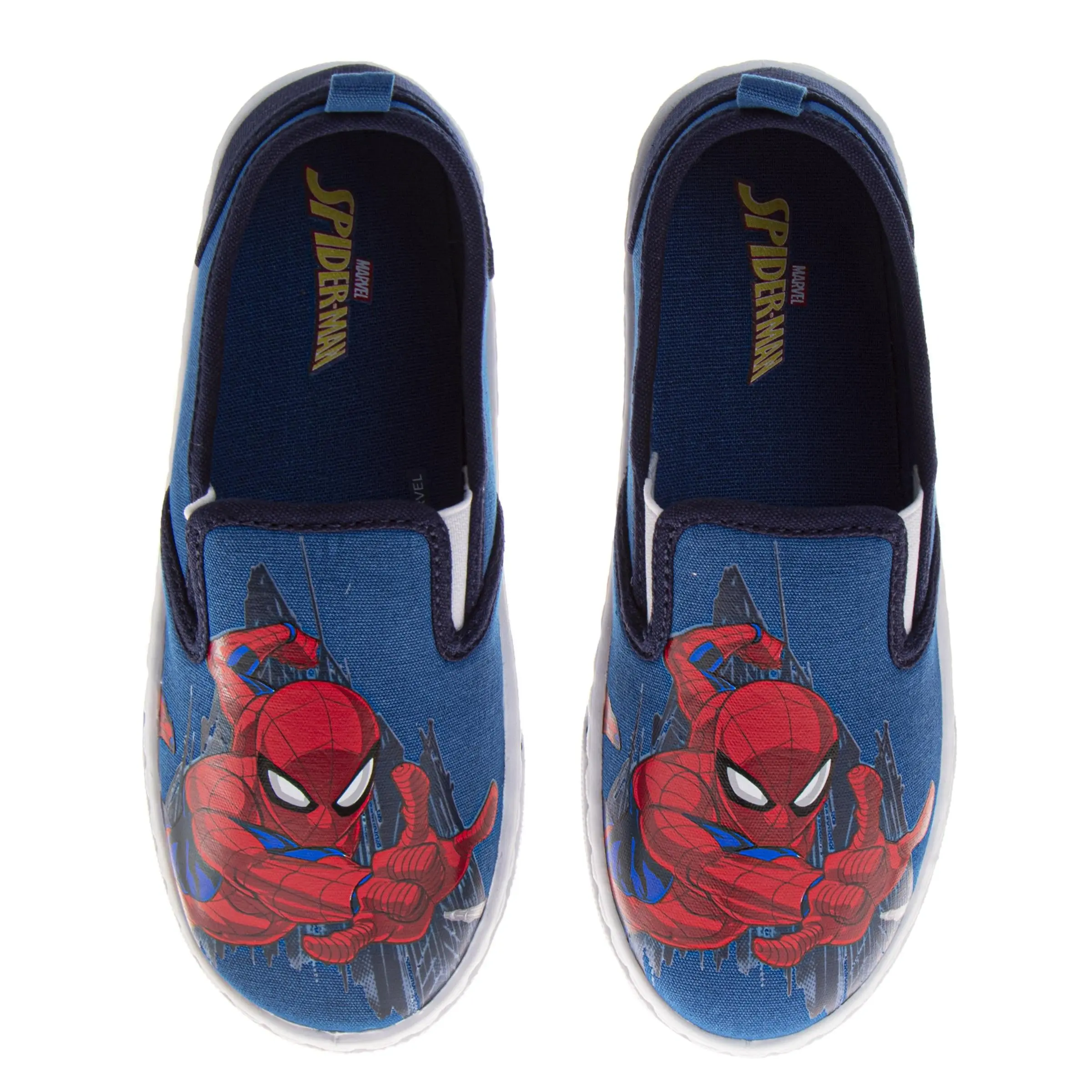 JOSMO KIDS Boys' Footwear - Classic Spider-Man Slip On Canvas Sneakers for Toddlers, Durable & Breathable, Size 5