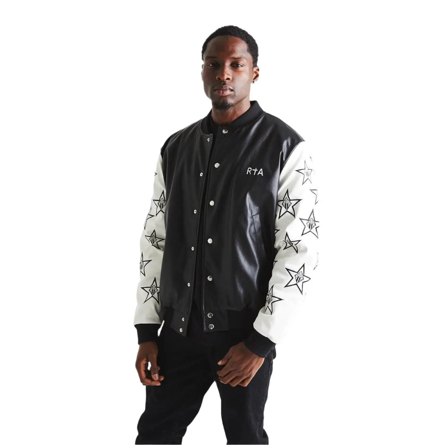 RTA MARTY JACKET BLACK AND WHITE STARS