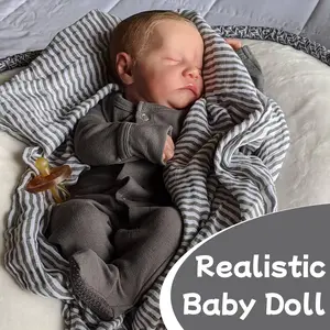 [WOOROY] Realistic Reborn Baby Doll Levi - 18 Inch Sleeping Newborn Doll with Weighted Cloth Body for Kids & Dementia Gifts