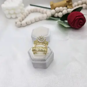 valdiviajewery #2448 duo engagement ring 14k Gold Plated High Quality