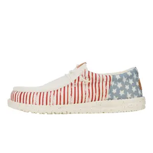HEYDUDE Wally Funk Americana Stars - Mens Comfortable Slip on Shoes Casual Sneaker