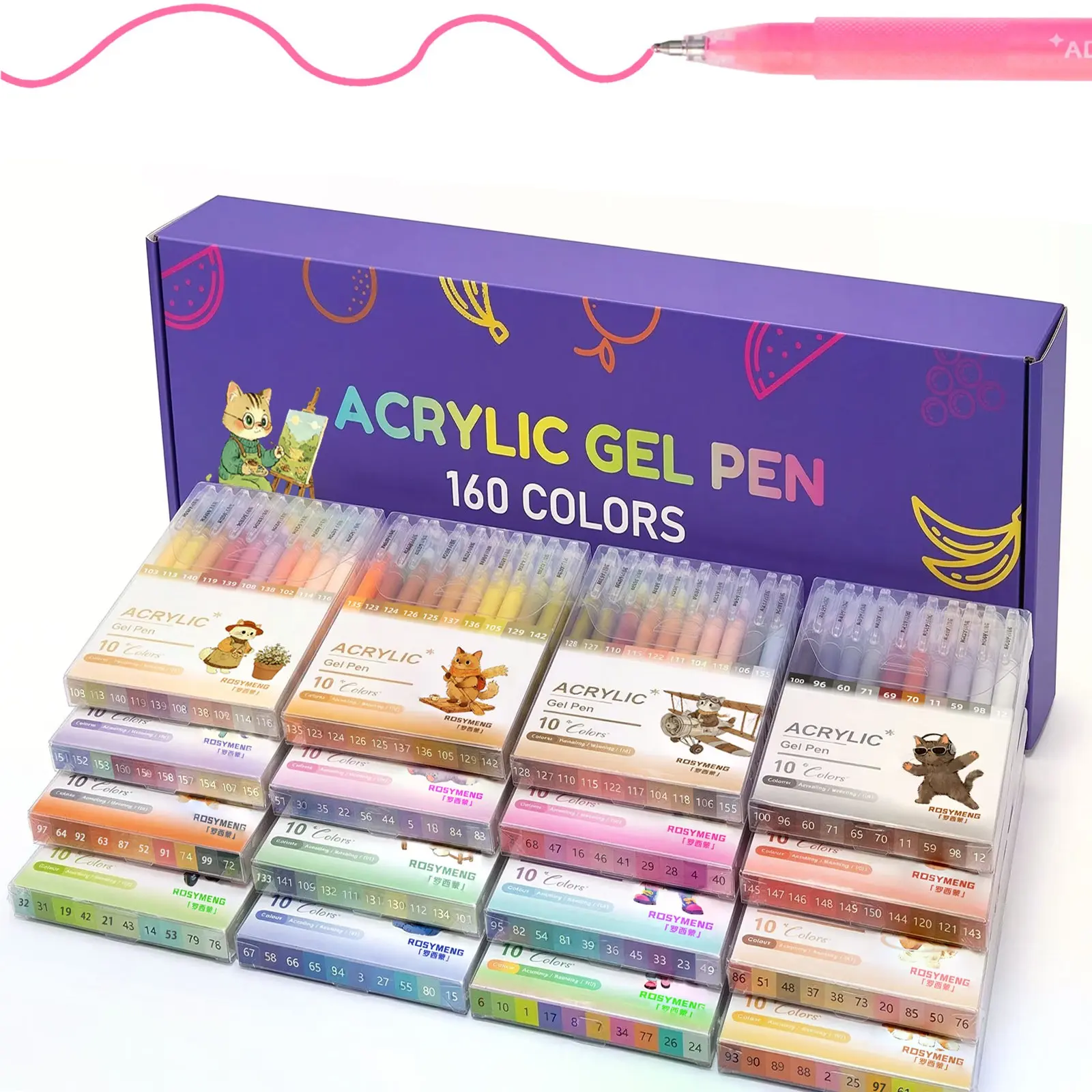 3D Acrylic Gel Pen, Fast-Drying 1.0mm Acrylic Paint Brush, Graffiti Drawing Set, Ideal for Notes, Marking, Card Making, Coloring, Outlining, Coloring Supplies, Art Materials
